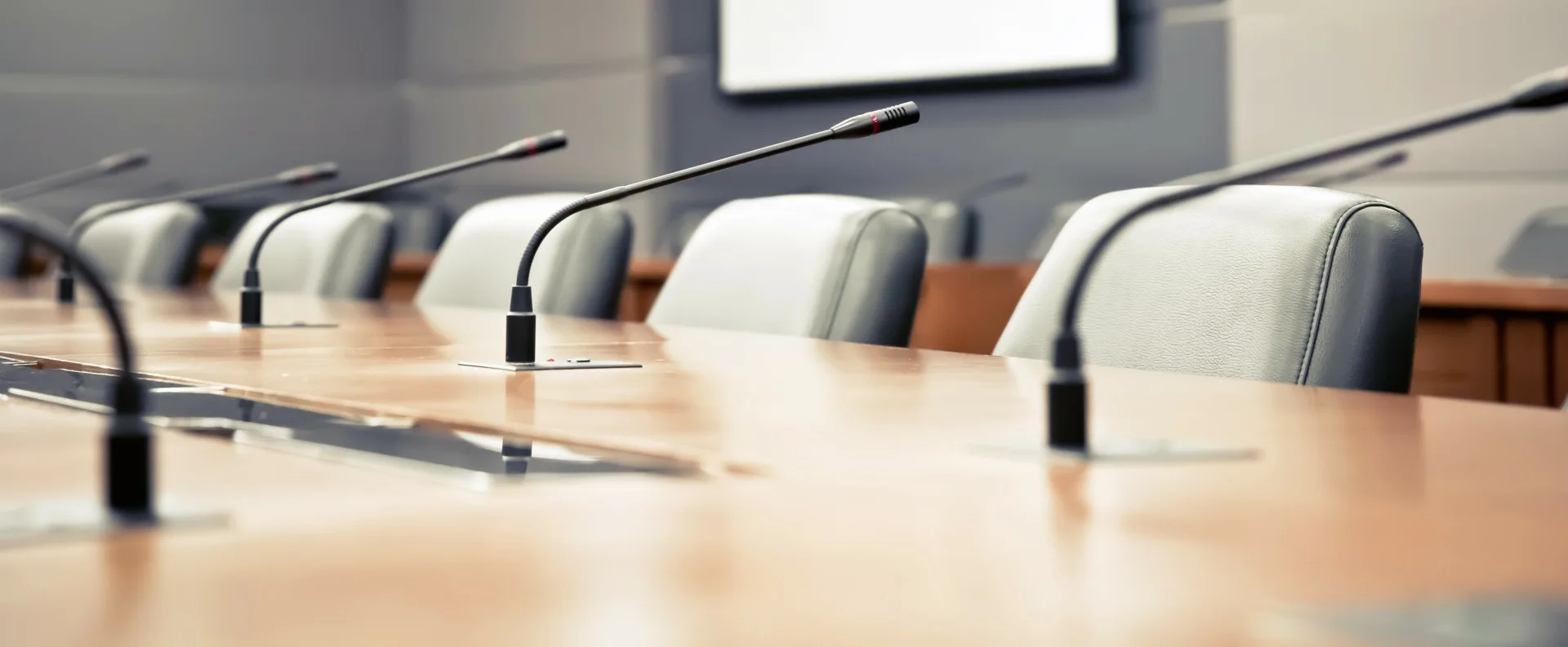 Meeting room and professional meeting microphone.