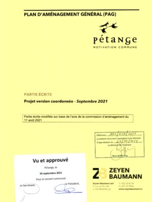 Plan d'aménagement général (PAG) - Partie écrite - Projet version coordonnée septembre 2021