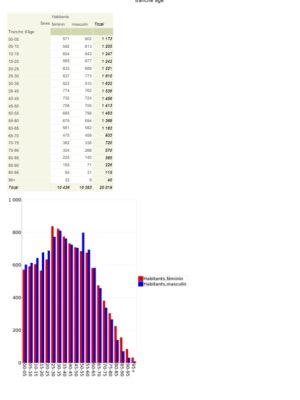 Statistiques - Compostion de la population par tranche âge
