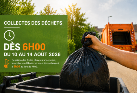 Collectes des déchets : Horaires adaptés en raison des fortes chaleurs